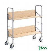 Bürowagen KM156, Archivwagen, 2 Böden, 300x900x920mm (BxLxH), bis 50kg belastbar, 4 Lenkrollen, grau