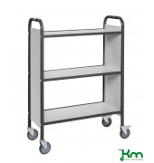 Bürowagen KM158-DG, Archivwagen, 345x780x1115mm (BxLxH), bis 150kg belastbar, 4 Lenkrollen, 2 davon mit Bremse, dunkelgrau