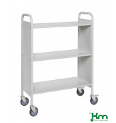 Bürowagen KM158-LG, Archivwagen, 345x780x1115mm (BxLxH), bis 150kg belastbar, 4 Lenkrollen, 2 davon mit Bremse, hellgrau