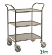 Tablettwagen anthrazit grau bis 150 kg 4 Lenkrollen 2 davon mit Bremse 770x495x960mm KM1620-AA