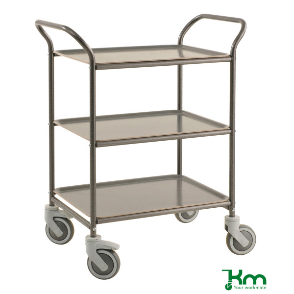 7350050356491 - Tablettwagen KM1620-AA 3 Tabletts 495x770x960mm (BxLxH) bis 150kg belastbar 4 Lenkrollen 2 davon mit Bremse anthrazit 7350 7350050356491 - Tablettwagen KM1620-AA 3 Tabletts 495x770x960mm (BxLxH) bis 150kg belastbar 4 Lenkrollen 2 davon mit Bremse anthrazit 7350