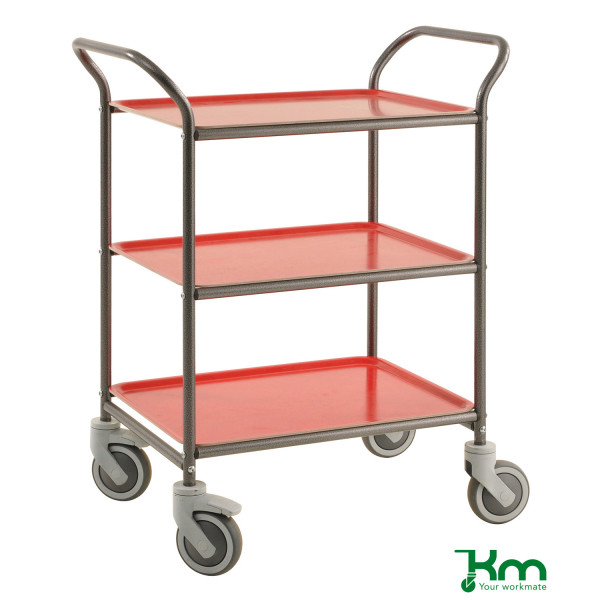 7350050356507 - Tablettwagen KM1620-AR 3 Tabletts 495x770x960mm (BxLxH) bis 150kg belastbar 4 Lenkrollen 2 davon mit Bremse anthrazit 7350 7350050356507 - Tablettwagen KM1620-AR 3 Tabletts 495x770x960mm (BxLxH) bis 150kg belastbar 4 Lenkrollen 2 davon mit Bremse anthrazit 7350