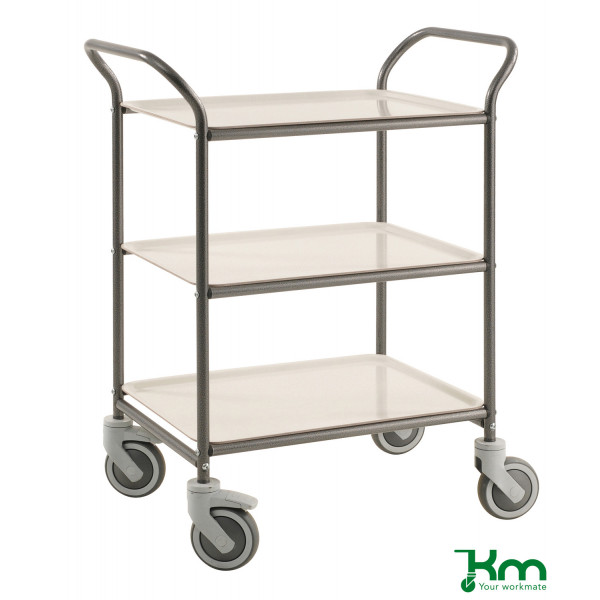 7350050356514 - Tablettwagen KM1620-AV 3 Tabletts 495x770x960mm (BxLxH) bis 150kg belastbar 4 Lenkrollen 2 davon mit Bremse anthrazit 7350 7350050356514 - Tablettwagen KM1620-AV 3 Tabletts 495x770x960mm (BxLxH) bis 150kg belastbar 4 Lenkrollen 2 davon mit Bremse anthrazit 7350