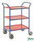Tablettwagen blau bis 150 kg 4 Lenkrollen 2 davon mit Bremse 770x495x960mm KM1620-BR