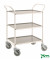 Tablettwagen weiß bis 150 kg 4 Lenkrollen 2 davon mit Bremse 770x495x960mm KM1620-VA