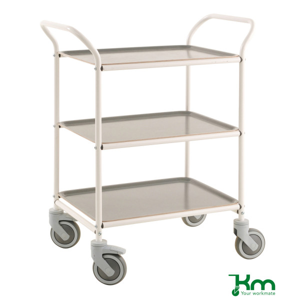 7350050356552 - Tablettwagen KM1620-VA 3 Tabletts 495x770x960mm (BxLxH) bis 150kg belastbar 4 Lenkrollen 2 davon mit Bremse weiß 735005035 7350050356552 - Tablettwagen KM1620-VA 3 Tabletts 495x770x960mm (BxLxH) bis 150kg belastbar 4 Lenkrollen 2 davon mit Bremse weiß 735005035