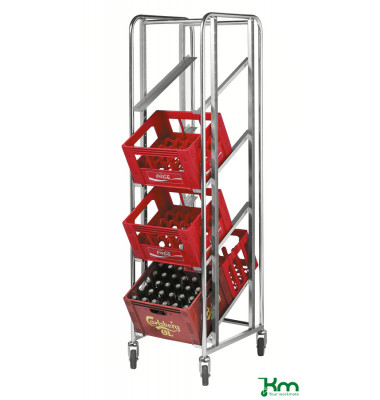 Roll- und Kistenwagen verzinkt bis 150 kg 4 Lenkrollen 435x585x1880mm KM165DK
