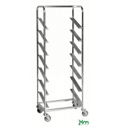 Roll- und Kistenwagen KM166, Kistenwagen, 410x660x1850mm (BxLxH), bis 150kg belastbar, 4 Lenkrollen, verzinkt