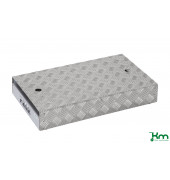 Plattformwagen KM1688-E, Arbeitsplattform, 351x600x180mm (BxLxH), bis 150kg belastbar, 2 Bockrollen, 2 Lenkrollen, grau
