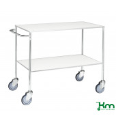 Tischwagen weiß bis 150 kg 4 Lenkrollen 2 davon mit Bremse 1000x580x850mm KM170-6B