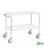 Tischwagen weiß bis 150 kg 4 Lenkrollen 2 davon mit Bremse 1000x580x850mm KM170-6B