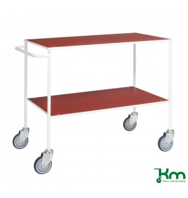 Tischwagen rot bis 150 kg 4 Lenkrollen 2 davon mit Bremse 1000x580x850mm KM171-1B Tischwagen rot bis 150 kg 4 Lenkrollen 2 davon mit Bremse 1000x580x850mm KM171-1B