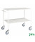 Tischwagen weiß bis 150 kg 4 Lenkrollen 2 davon mit Bremse 1000x580x850mm KM171-6B