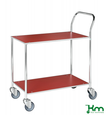 Tischwagen rot bis 150 kg 4 Lenkrollen 840x430x970mm KM172-1