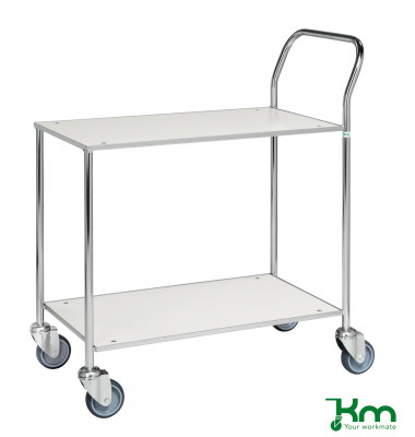 Tischwagen weiß bis 150 kg 4 Lenkrollen 840x430x970mm KM172-6