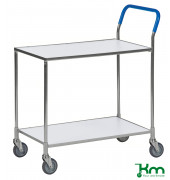 Tischwagen KM1720-6, 2 Böden, 435x850x950mm (BxLxH), bis 150kg belastbar, 4 Lenkrollen, weiß