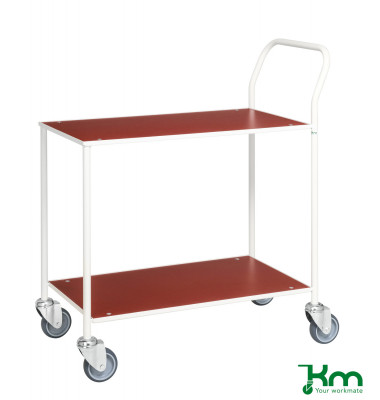 Tischwagen rot bis 150 kg 4 Lenkrollen 2 davon mit Bremse 840x430x970mm KM173-1B