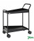 Design Servierwagen schwarz bis 150 kg 4 Lenkrollen 2 davon mit Bremse 866x455x980mm KM1987-S