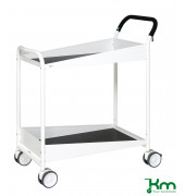Design Servierwagen weiß bis 150 kg 4 Lenkrollen 2 davon mit Bremse 866x455x980mm KM1987-V