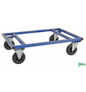 Palettenwagen KM217-B, 800x1200x305mm (BxLxH), bis 800kg belastbar, 2 Bockrollen, 2 Lenkrollen, blau