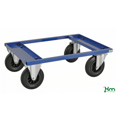 Palettenwagen blau bis 800 kg 2 Bockrollen 2 Lenkrollen 800x600x270mm KM217-BH Palettenwagen blau bis 800 kg 2 Bockrollen 2 Lenkrollen 800x600x270mm KM217-BH