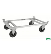 Palettenwagen KM217-EP, Verzinkter Palettenwagen mit Palettenhalter, 846x1246x355mm (BxLxH), bis 800kg belastbar, 2 Bockrollen, 
