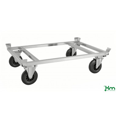 Palettenwagen verzinkt bis 800 kg 2 Bockrollen 2 Lenkrollen 1246x846x355mm KM217-EP
