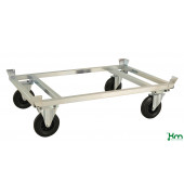 Palettenwagen KM217-EPB, Verzinkter Palettenwagen mit Palettenhalter, 846x1246x355mm (BxLxH), bis 800kg belastbar, 2 Bockrollen,