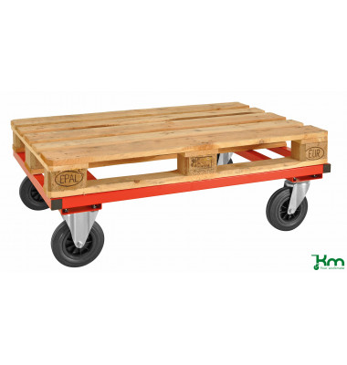 Palettenwagen rot bis 800 kg 2 Bockrollen 2 Lenkrollen mit Bremse 1200x800x305mm KM217B Palettenwagen rot bis 800 kg 2 Bockrollen 2 Lenkrollen mit Bremse 1200x800x305mm KM217B
