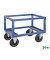 Palettenwagen blau bis 800 kg 2 Bockrollen 2 Lenkrollen mit Bremse 800x600x650mm KM221-BHB