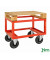 Palettenwagen rot bis 800 kg 2 Bockrollen 2 Lenkrollen 800x600x650mm KM221-H