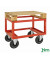 Palettenwagen rot bis 800 kg 2 Bockrollen 2 Lenkrollen mit Bremse 800x600x650mm KM221-HB