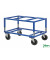 Palettenwagen blau bis 800 kg 2 Bockrollen 2 Lenkrollen mit Bremse 1200x800x655mm KM222-BB