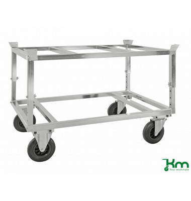 Palettenwagen verzinkt bis 800 kg 2 Bockrollen 2 Lenkrollen 1246x846x705mm KM222-EP