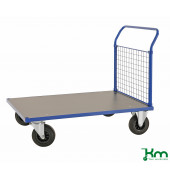 Plattformwagen Serie 200 KM232-2, 700x1083mm (BxL gesamt), bis 500kg belastbar, 2 Bockrollen, 2 Lenkrollen, blau