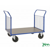 Plattformwagen KM233-2B, Serie 200 Plattformwagen, 700x1166x1020mm (BxLxH), bis 500kg belastbar, 2 Bockrollen, 2 Lenkrollen, mit