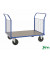 Plattformwagen Serie 200 KM233-3, 800x1366mm (BxL gesamt), bis 500kg belastbar, 2 Bockrollen, 2 Lenkrollen, blau