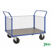 Plattformwagen KM234-2B, Serie 200 Plattformwagen, 700x1166x1020mm (BxLxH), bis 500kg belastbar, 2 Bockrollen, 2 Lenkrollen, mit