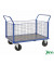 Plattformwagen Serie 200 KM235-3B, 800x1366mm (BxL gesamt), bis 500kg belastbar, 2 Bockrollen, 2 Lenkrollen, mit Bremse, blau