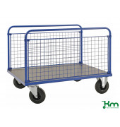 Plattformwagen KM236-3, Serie 200 Plattformwagen, 800x1200x900mm (BxLxH), bis 500kg belastbar, 2 Bockrollen, 2 Lenkrollen, blau