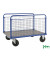 Plattformwagen Serie 200 KM236-3, 800x1200mm (BxL gesamt), bis 500kg belastbar, 2 Bockrollen, 2 Lenkrollen, blau