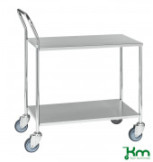 Edelstahlwagen KM272, Tischwagen, 430x840x960mm (BxLxH), bis 200kg belastbar, 4 Lenkrollen, verzinkt