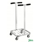 Müllsackständer KM3025, 450x500x900mm (BxLxH), bis 75kg belastbar, 4 Lenkrollen, verzinkt