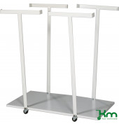 Müllsackständer KM3027, 450x820x900mm (BxLxH), bis 50kg belastbar, 4 Lenkrollen, weiß