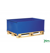 Müllsackständer KM3031, Sicherheitscontainer für Wannen, Flaschen, Fässer, 800x1240x415mm (BxLxH), blau