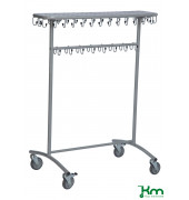 KM30KV, Kleiderst&auml;nder Wagen mit Rollen 592x975x1215mm (BxLxH), bis 30kg belastbar, 4 Lenkrollen, 2 davon mit Bremse, grau