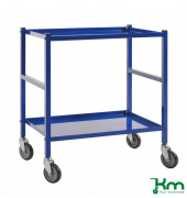Tischwagen KM3100, 2 Böden, 430x690x750mm (BxLxH), bis 150kg belastbar, 4 Lenkrollen, blau