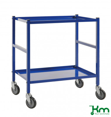 Tischwagen blau bis 150 kg 4 Lenkrollen 690x430x750mm KM3100