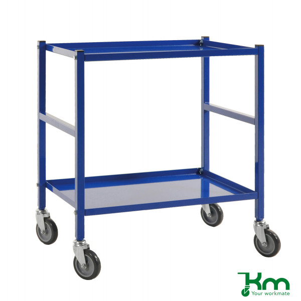 7350050354725 - Tischwagen KM3100 2 Böden 430x690x750mm (BxLxH) bis 150kg belastbar 4 Lenkrollen blau 7350050354725 Kongamek 7350050354725 - Tischwagen KM3100 2 Böden 430x690x750mm (BxLxH) bis 150kg belastbar 4 Lenkrollen blau 7350050354725 Kongamek