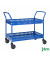 Tischwagen blau bis 250 kg 4 Lenkrollen 2 davon mit Bremse 1130x550x940mm KM3200B
